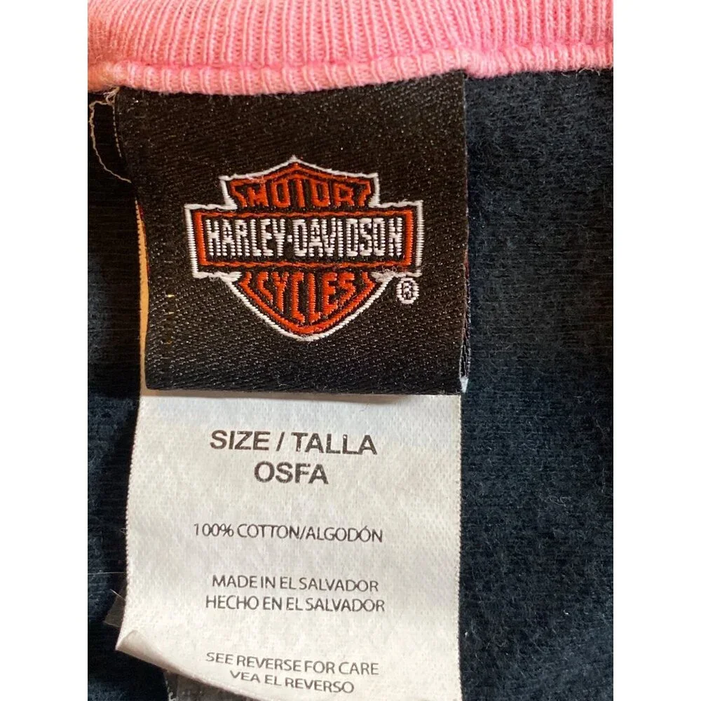 Harley Davidson Baby Feeding Bib Black Pink Glittery Silver One Size
